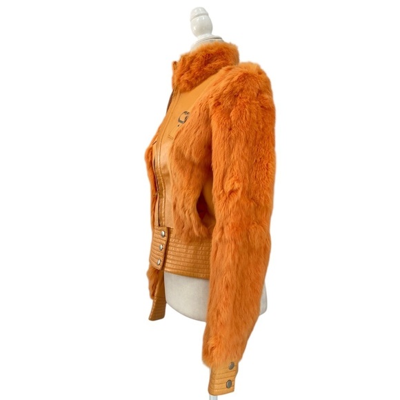 Cosmopel Dyed Fur Leather Jacket Vintage Women’s Y2K Rock 80s Punk Maximalist - Picture 6 of 13